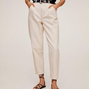 Mango Bone White Darted Regina Mom Jeans